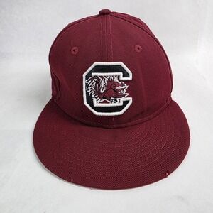 South Carolina Gamecocks NCAA NE Fitted Hat ~Garnet Red 7 1/4 59FIFTY